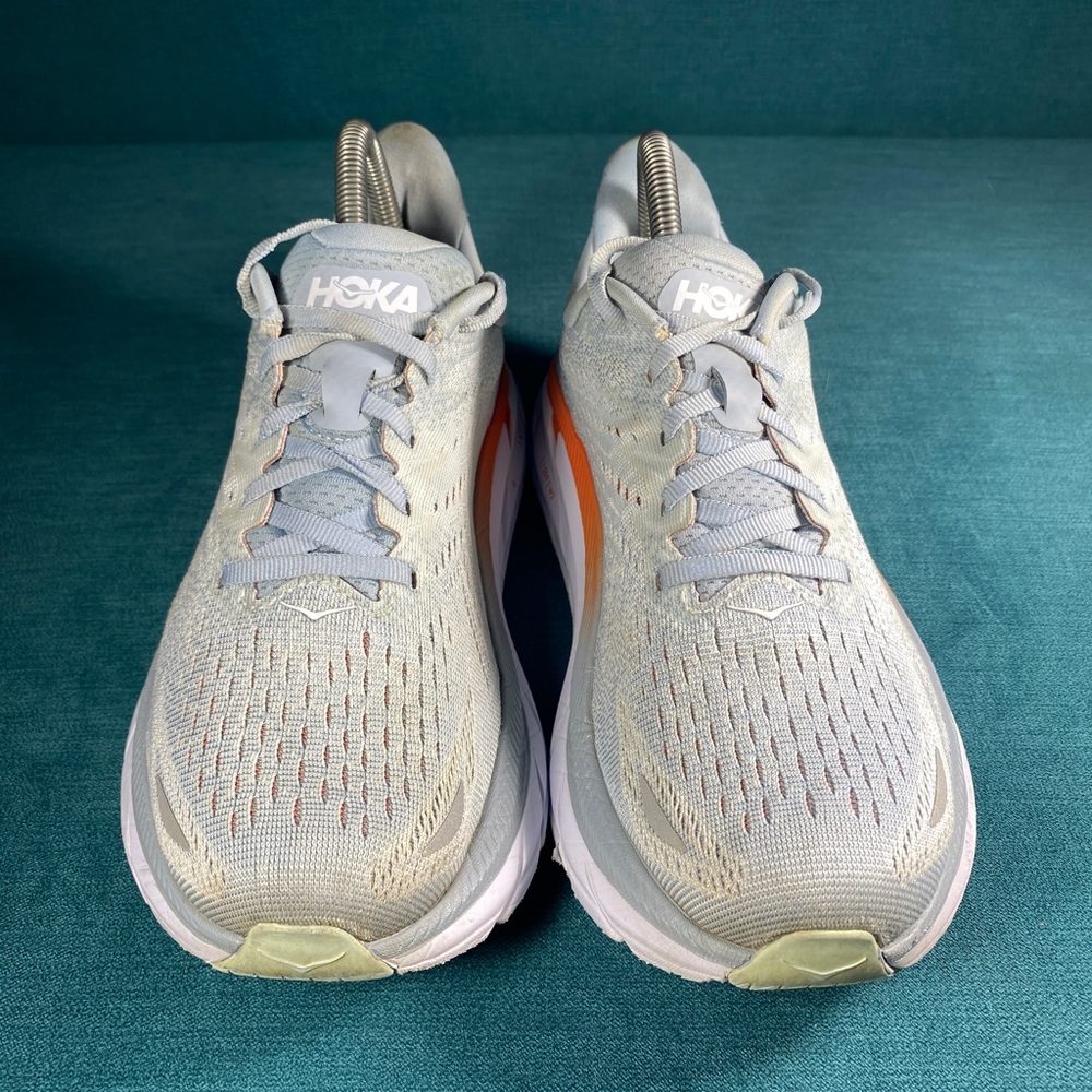 Hoka Athletic Shoes in Light Gray and Orange - Picture 4 of 8